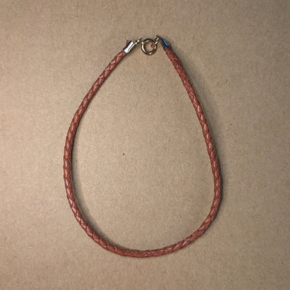 TWO ANKLETS: Brown Anklet with Clasp and Blue and Silver Anklet with Clasp